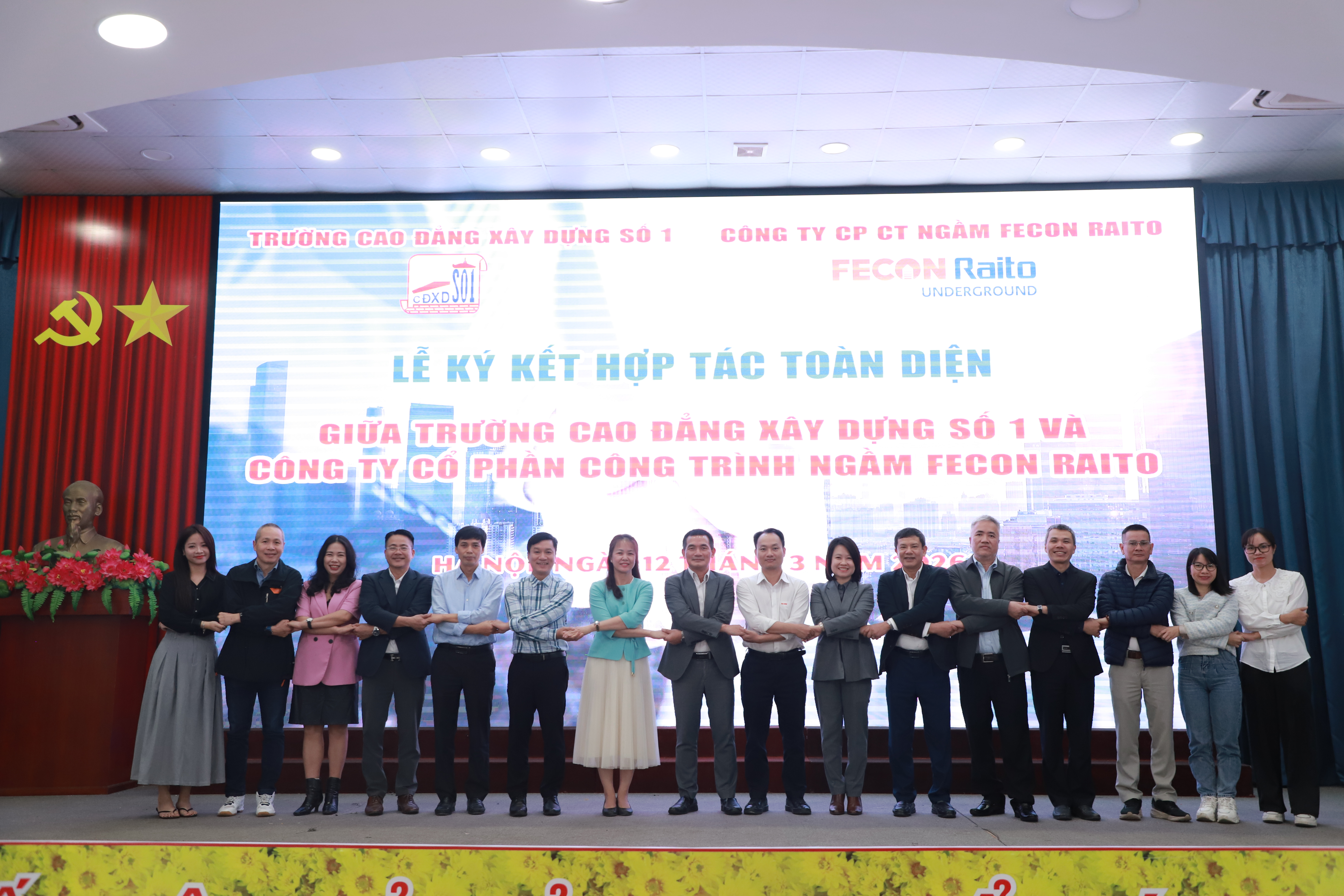 LỄ KÝ KẾT THỎA THUẬN HỢP TÁC TOÀN DIỆN GIỮA TRƯỜNG CAO ĐẲNG XÂY DỰNG SỐ 1 VÀ CÔNG TY CỔ PHẦN CÔNG TRÌNH NGẦM FECON RAITO	